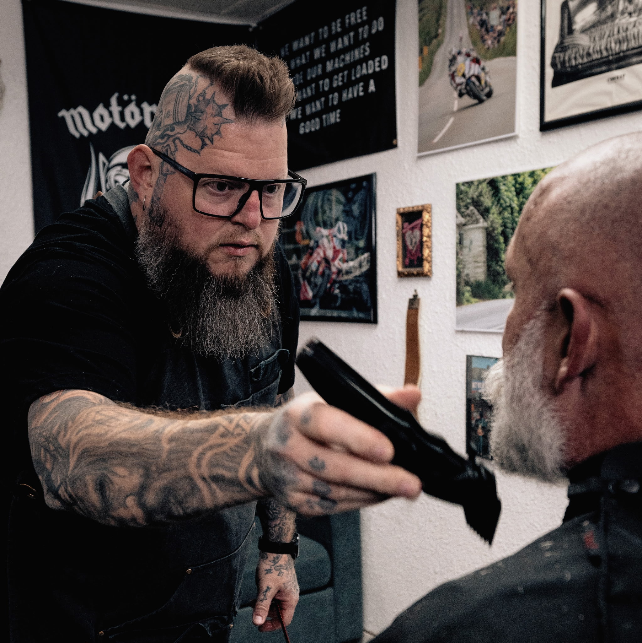 Blair barber at Knucklehead Barbershop