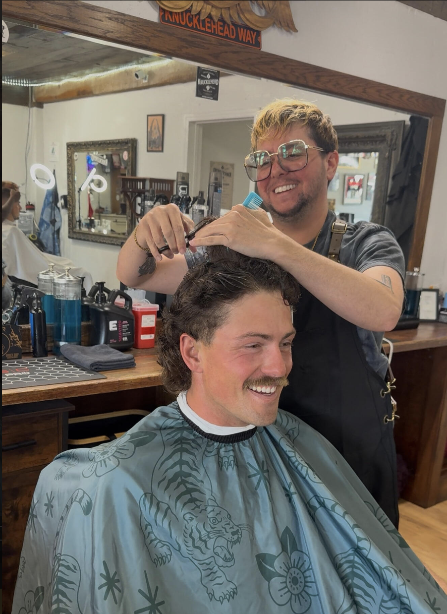 Kellan Brown barber at Knucklehead Barbershop